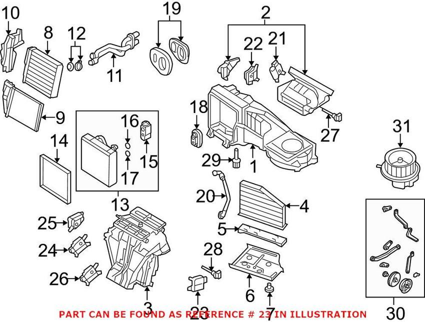 VW HVAC Blend Door Actuator - Passenger Side 1K0907511B